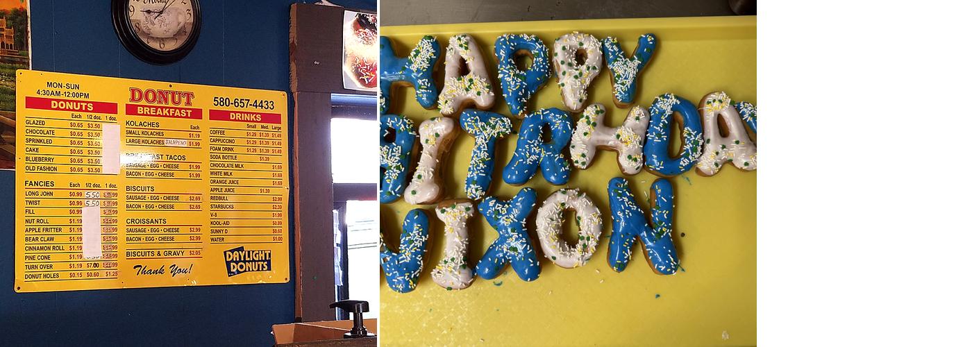 Daylight Donuts Menu