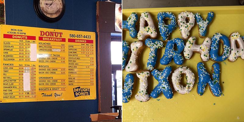 Daylight Donuts Menu