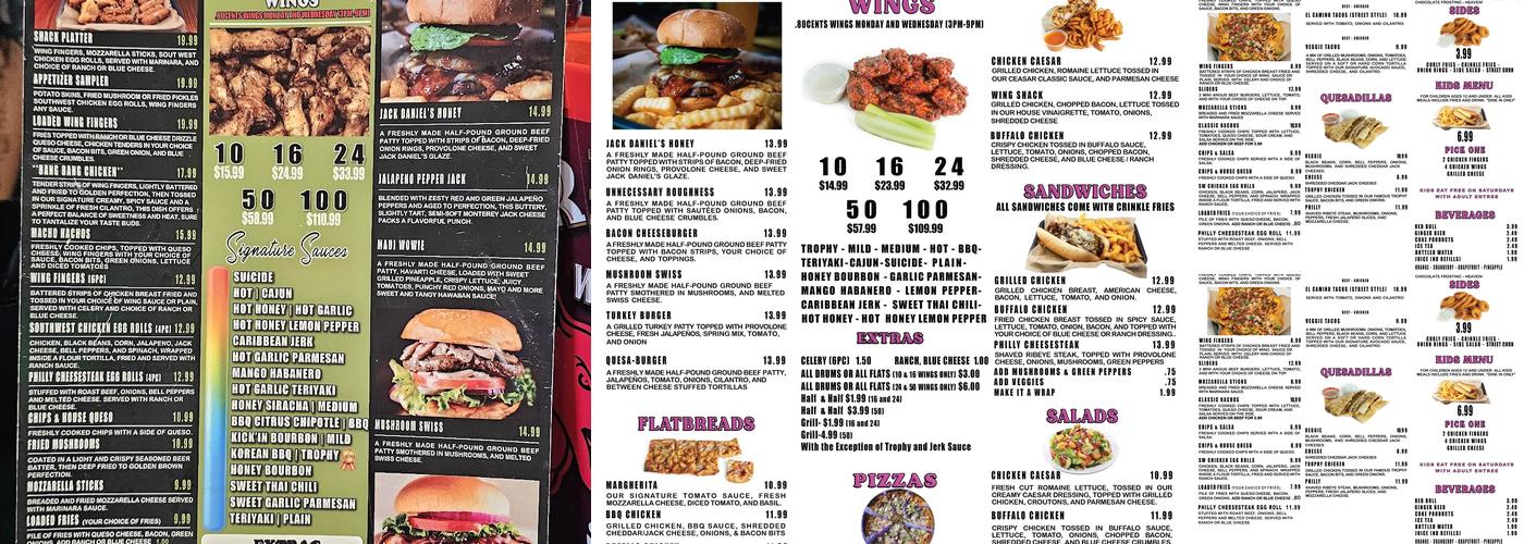 Wing Shack Menu