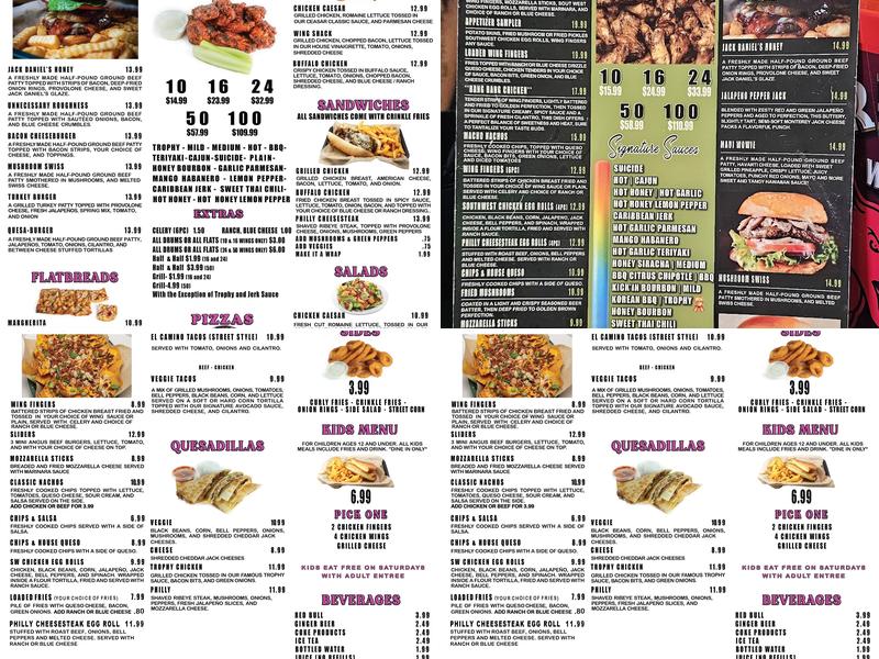 Wing Shack Menu