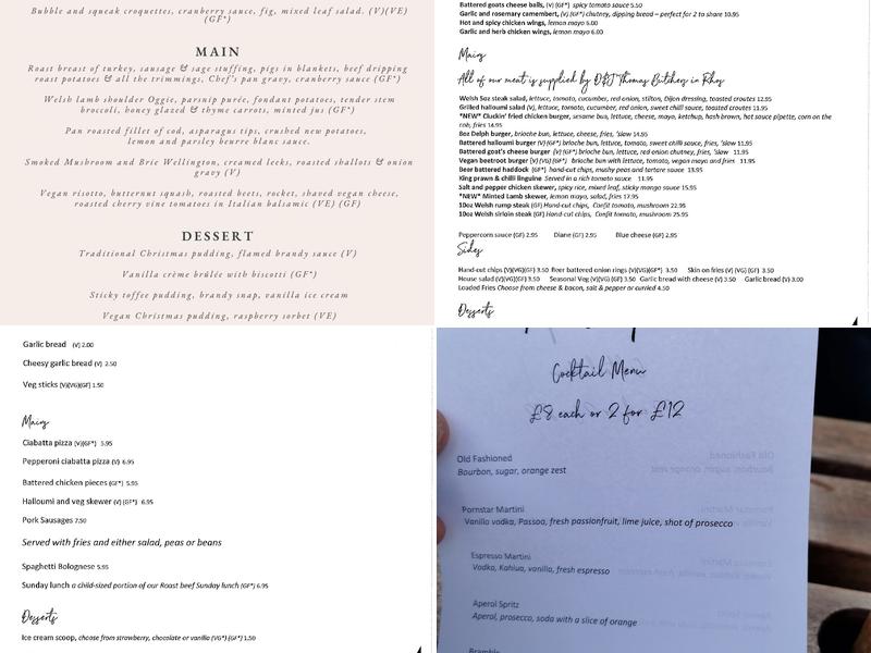 The Delph Bar and Restaurant Menu