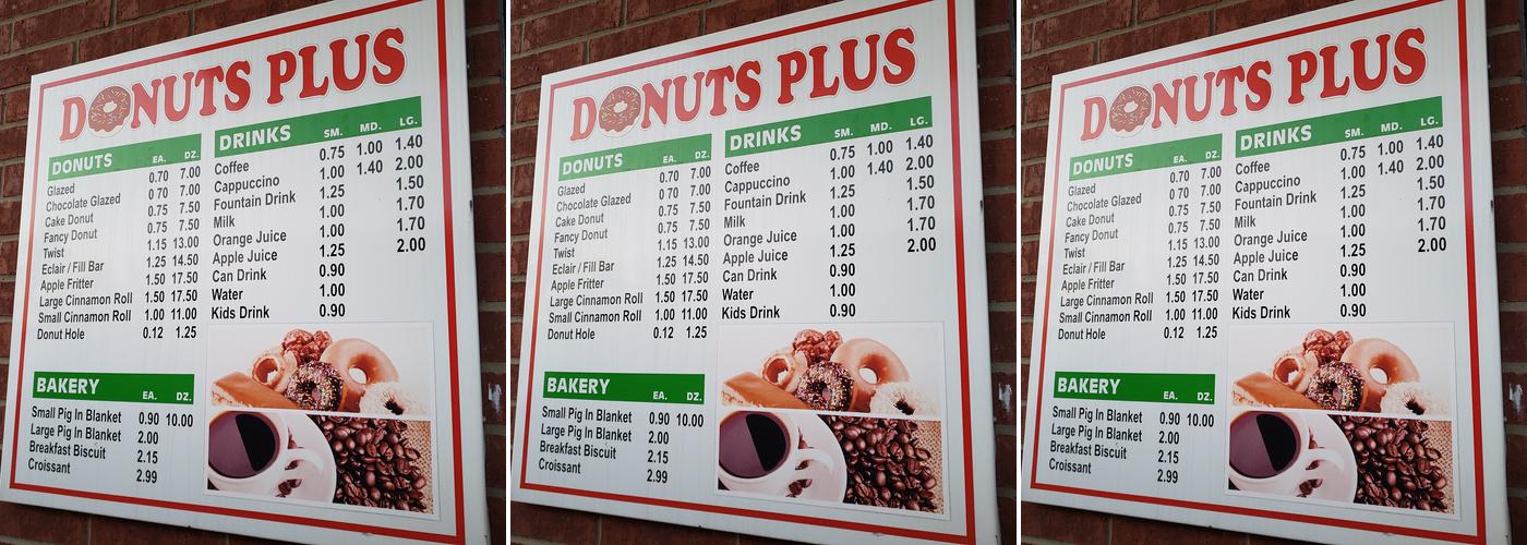 Donuts Plus Menu