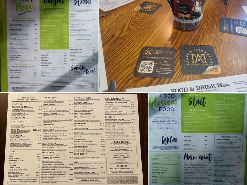 The Livingston Inn Menu