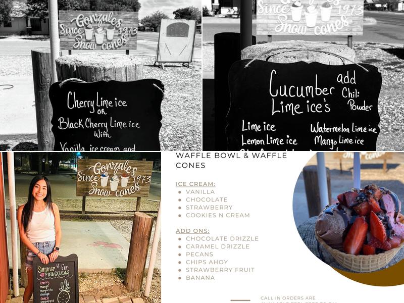 Gonzales Snowcones Menu