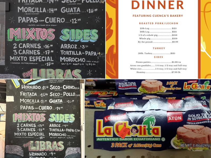 Cuenca's Bakery Menu