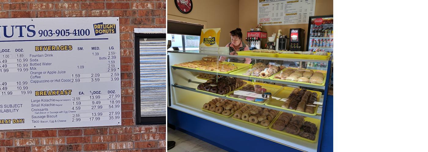Daylight Donuts Menu