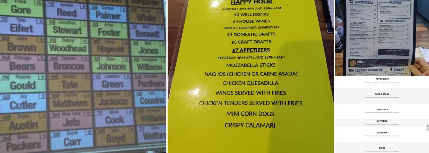 Sagos Tavern Menu
