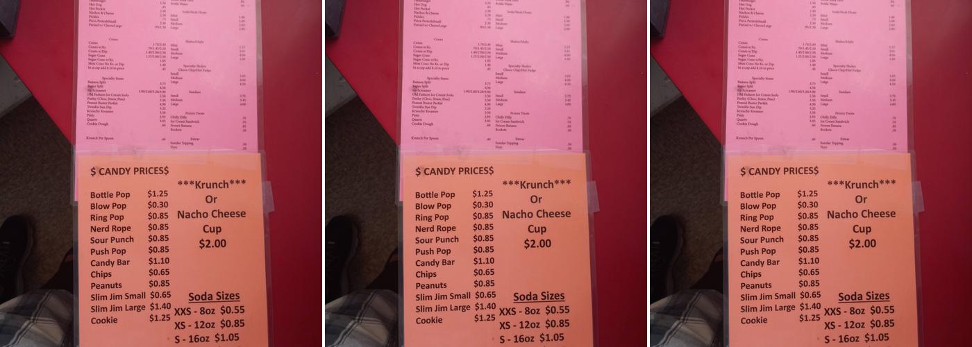 Cone Barn Menu