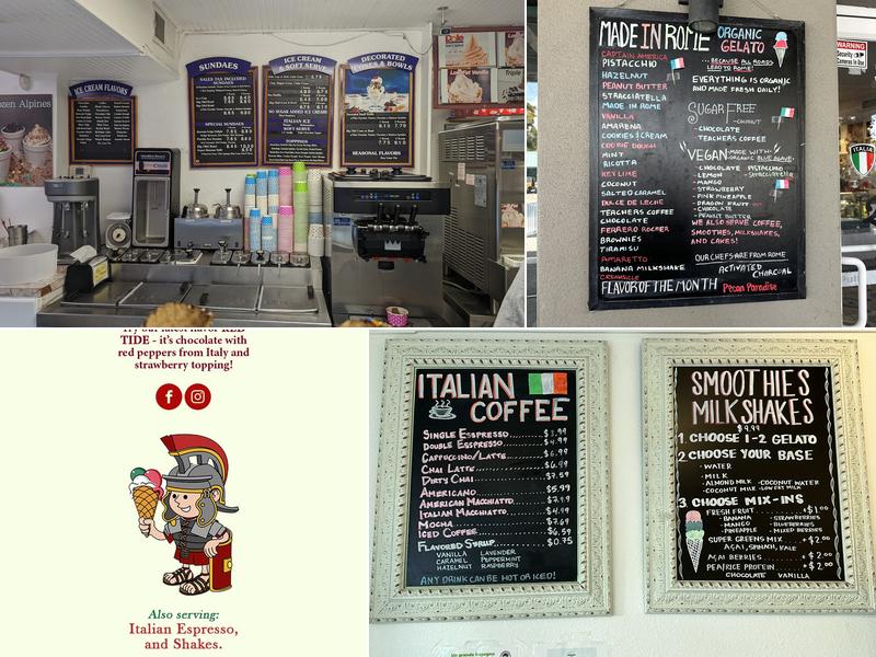 Made In Rome Organic Gelato Menu