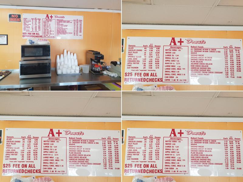 A+ Donuts Menu