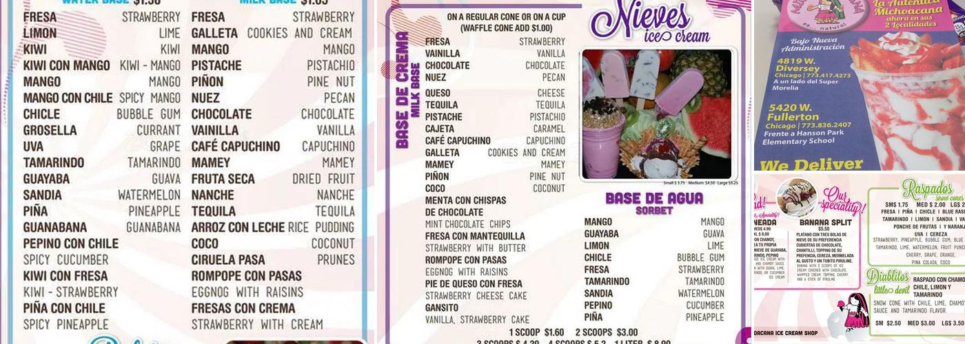 Alex La Michoacana on Fullerton & Lotus Menu