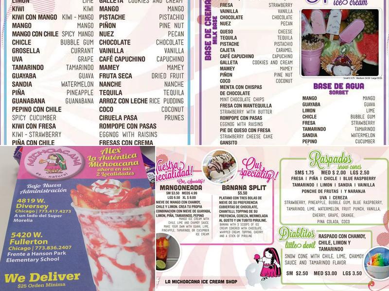 Alex La Michoacana on Fullerton & Lotus Menu