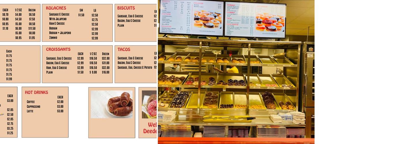 Dee Dee Donuts Menu