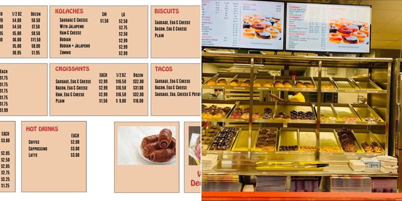 Dee Dee Donuts Menu