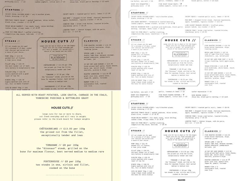 Pasture Restaurant Cardiff Menu