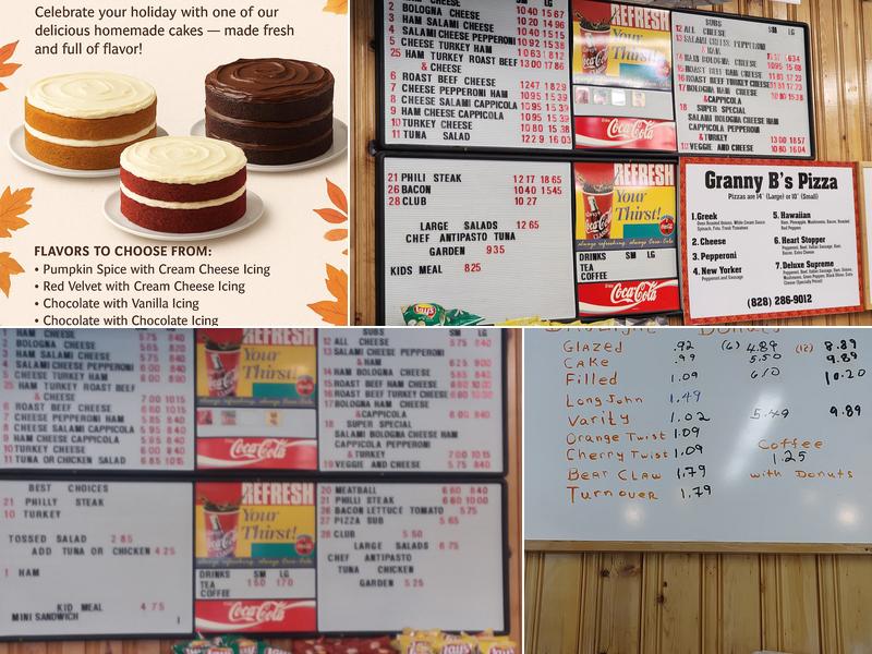 Granny B's Sub Shoppe Bakery Menu