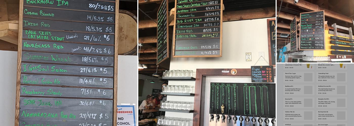 Truth or Consequences Brewing Company Menu