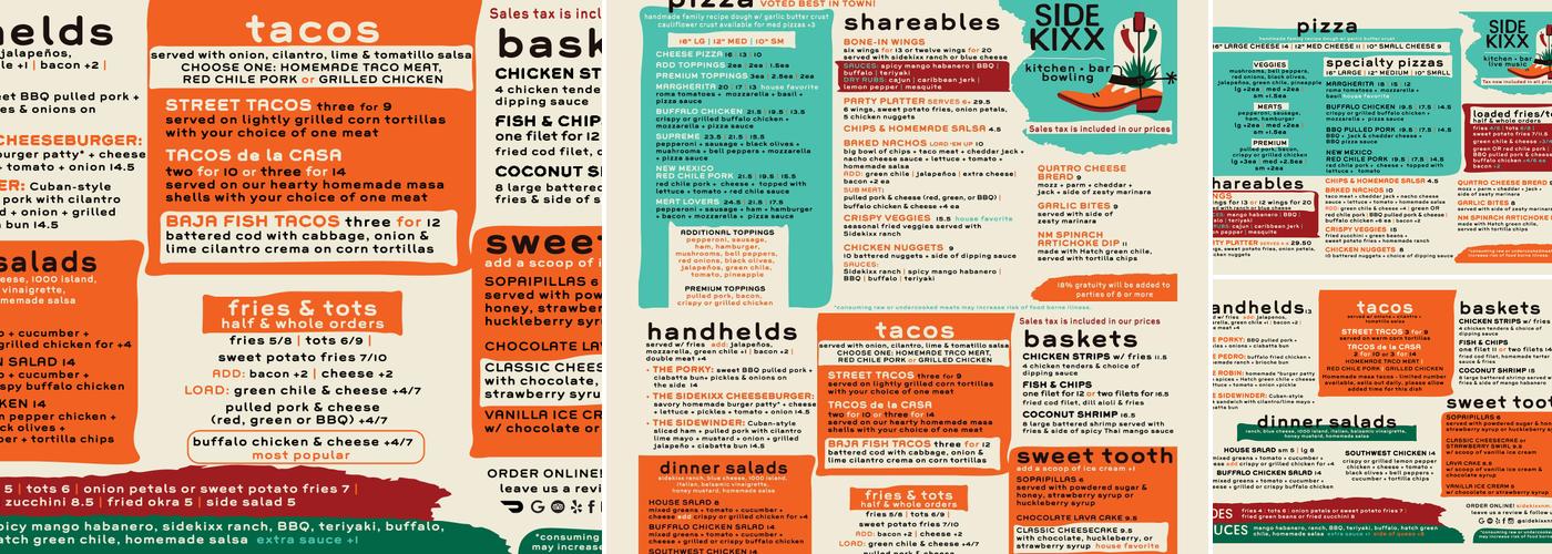 Sidekixx Menu
