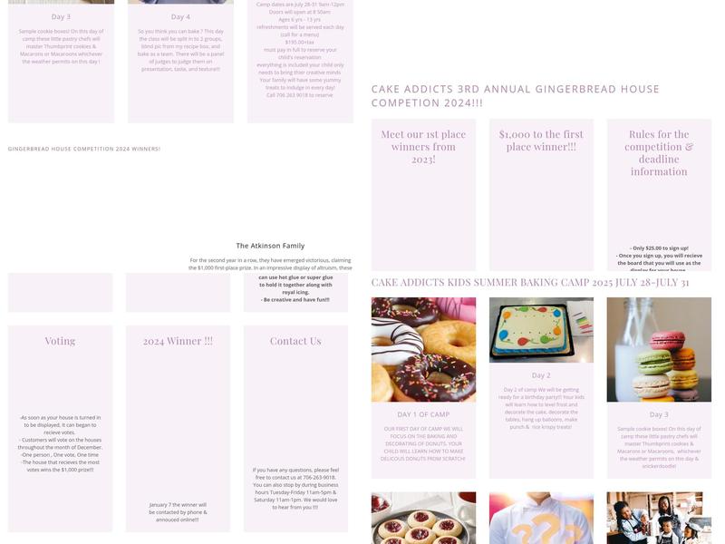 Cake Addicts Menu