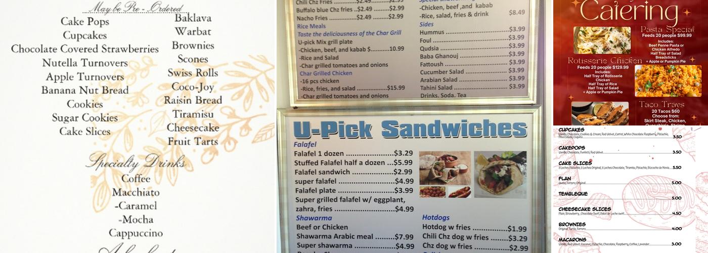 Susu's Dream Cakes Menu