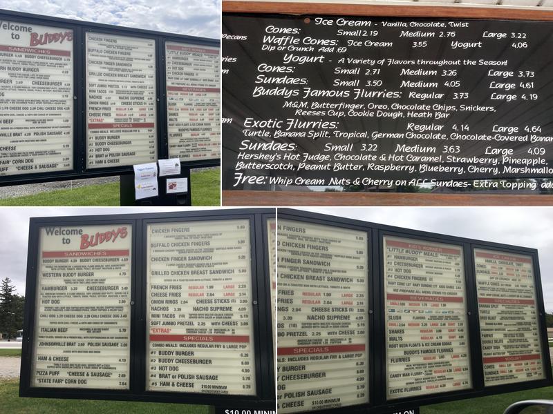 Buddys Drive-In Menu