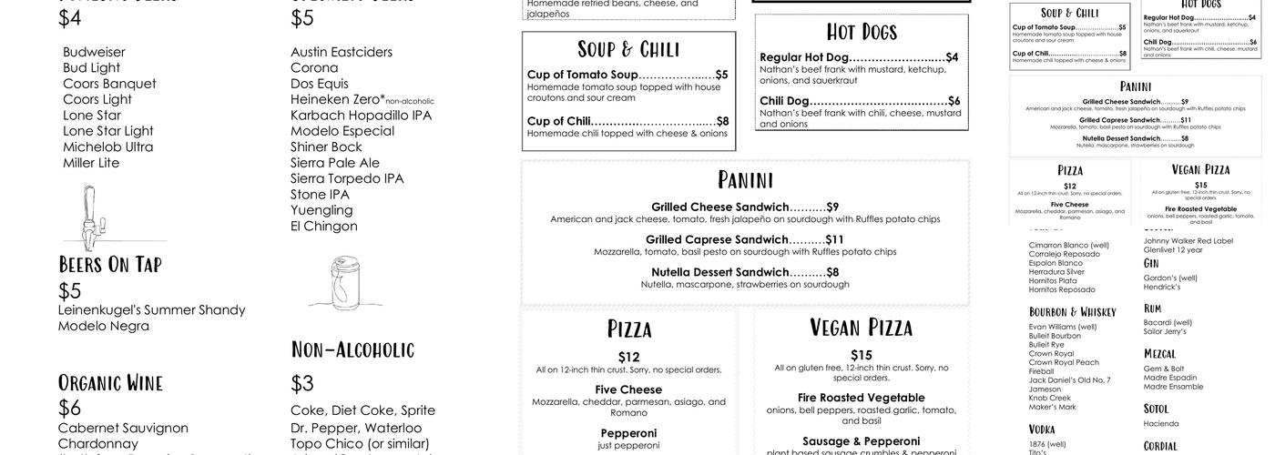 Planet Marfa Menu