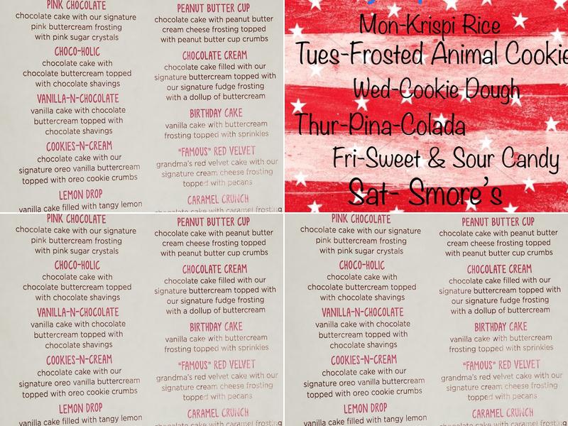 Smallcakes Cupcakery and Ice Cream Menu