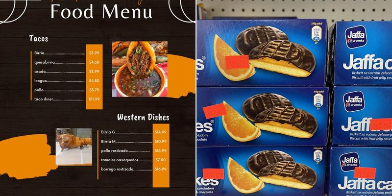 M Bakery Menu