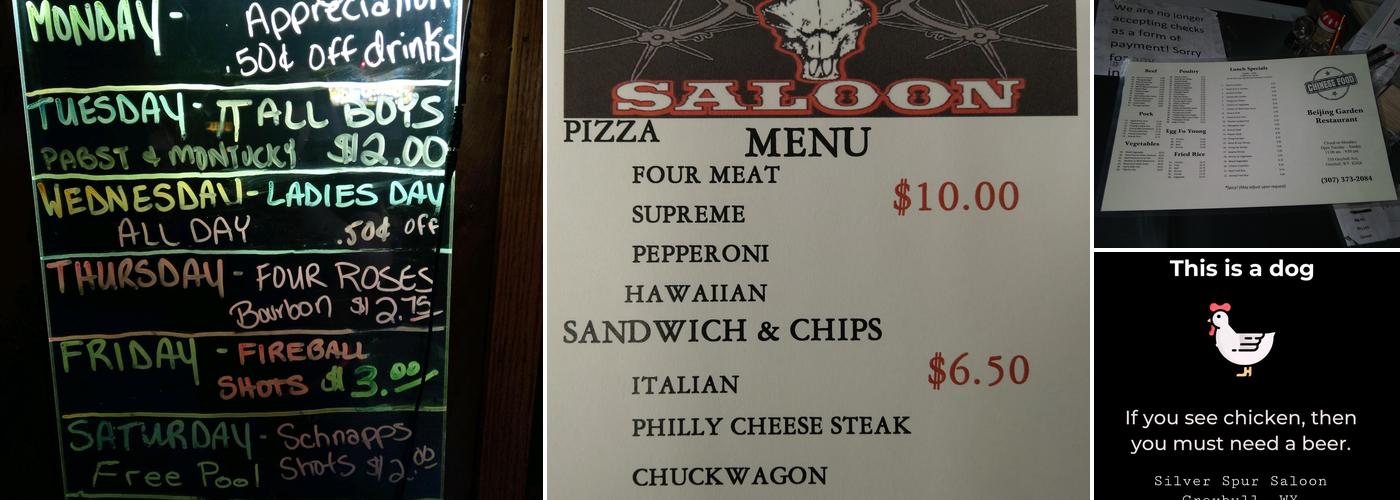 Silver Spur Saloon Menu
