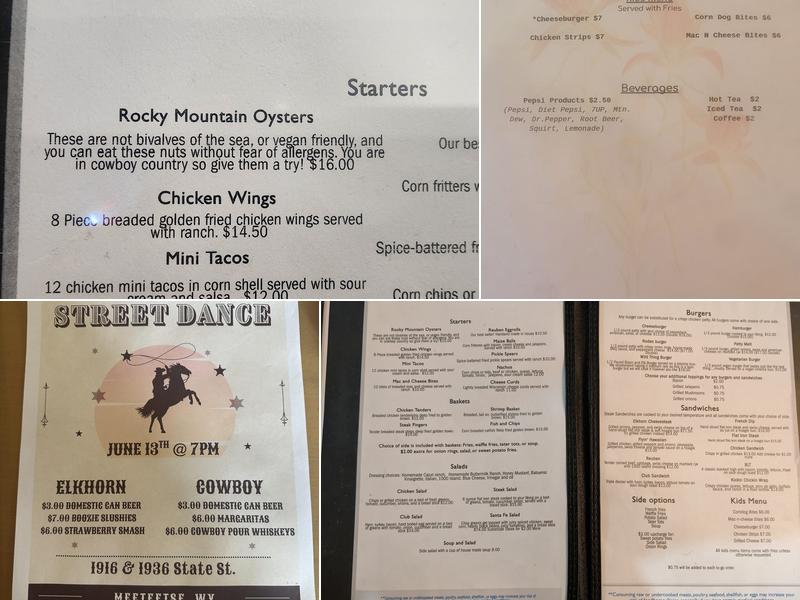 The Elkhorn Bar & Grill Menu