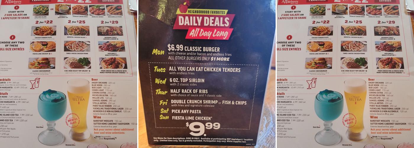 Applebee's Grill + Bar Menu