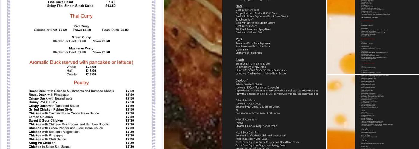 The Golden Elephant Menu