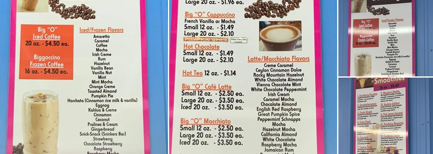 Big O Donuts Menu
