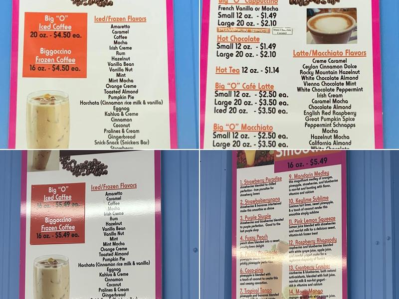 Big O Donuts Menu