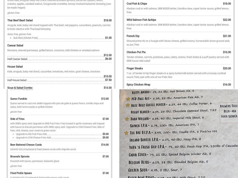 Salmon River Brewery Menu