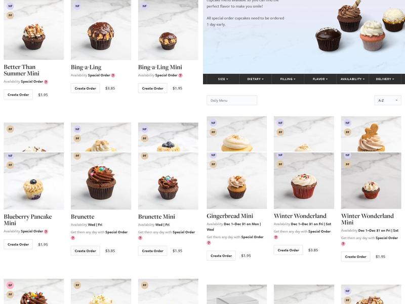 Oh My Cupcakes! Menu