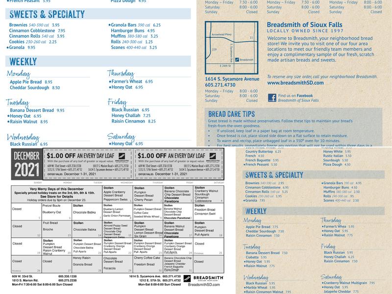 Breadsmith - West Menu