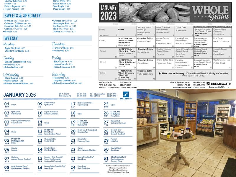 Breadsmith Menu