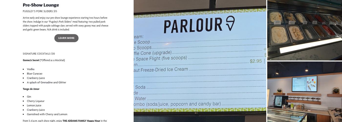 Parlour Menu