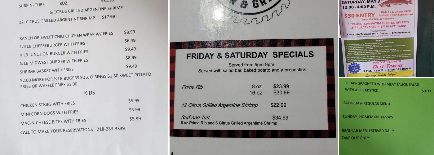 The Junction Bar And Grill Menu