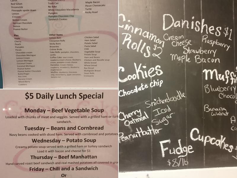 Casey's Cakes And Classes Menu