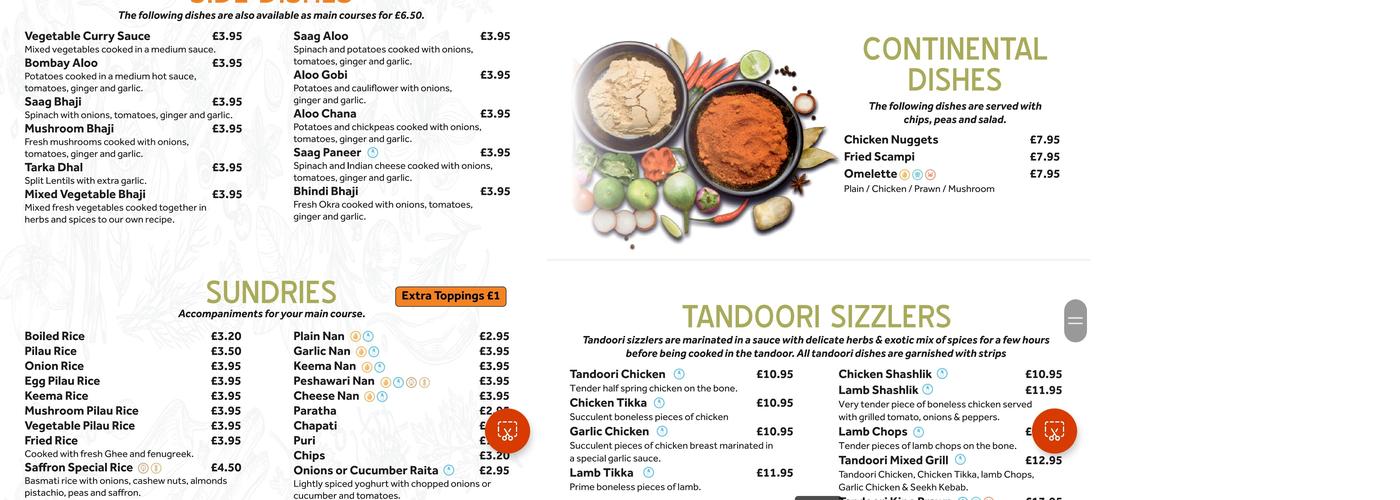Indian saffron restaurant Menu