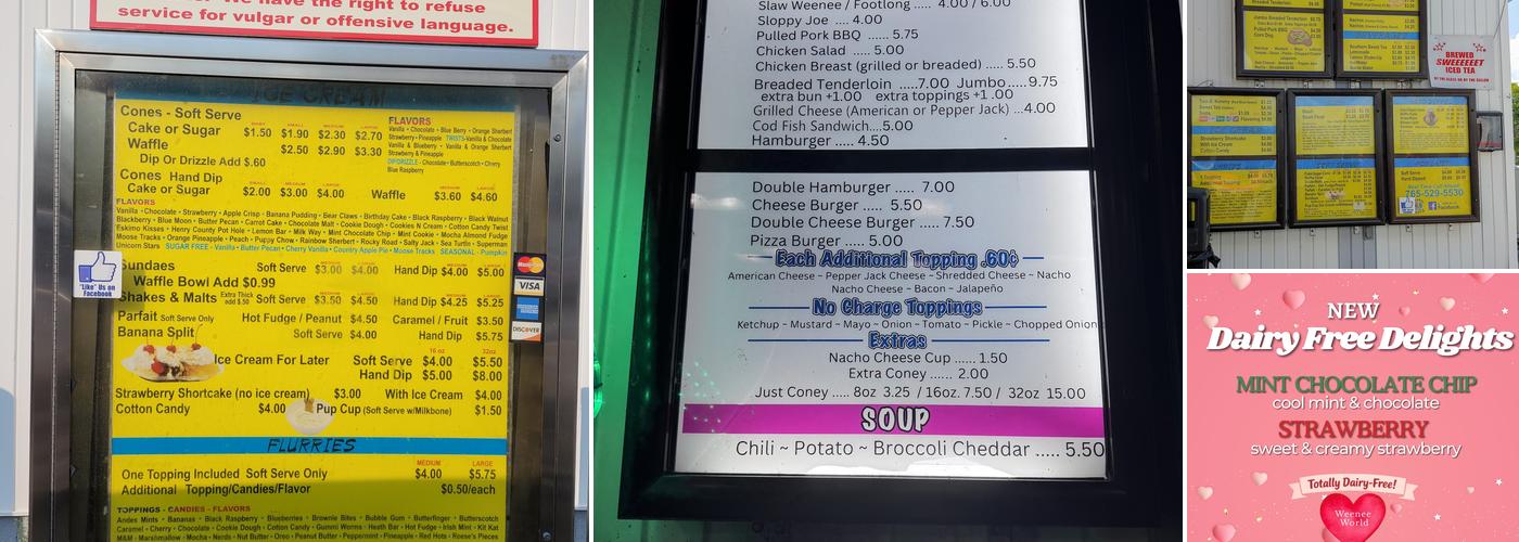 Weenee World Menu