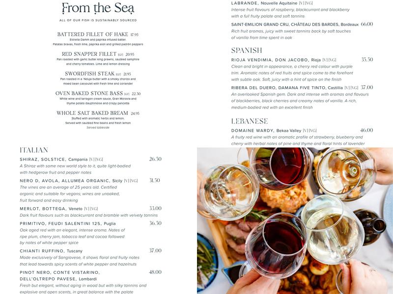 Artezzan Restaurant & Bar Menu