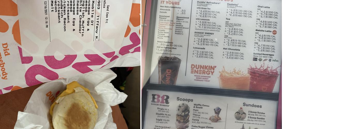 Dunkin' Menu