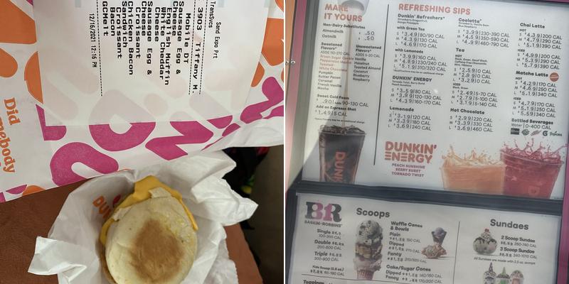 Dunkin' Menu