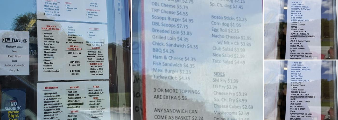 South Side Scoops Menu