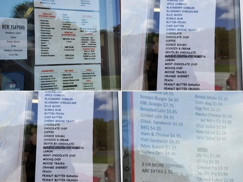 South Side Scoops Menu
