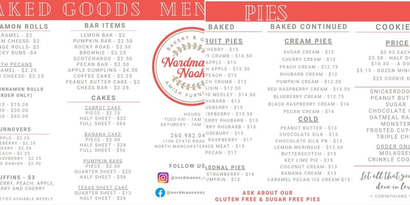 Nordmann's Nook Menu
