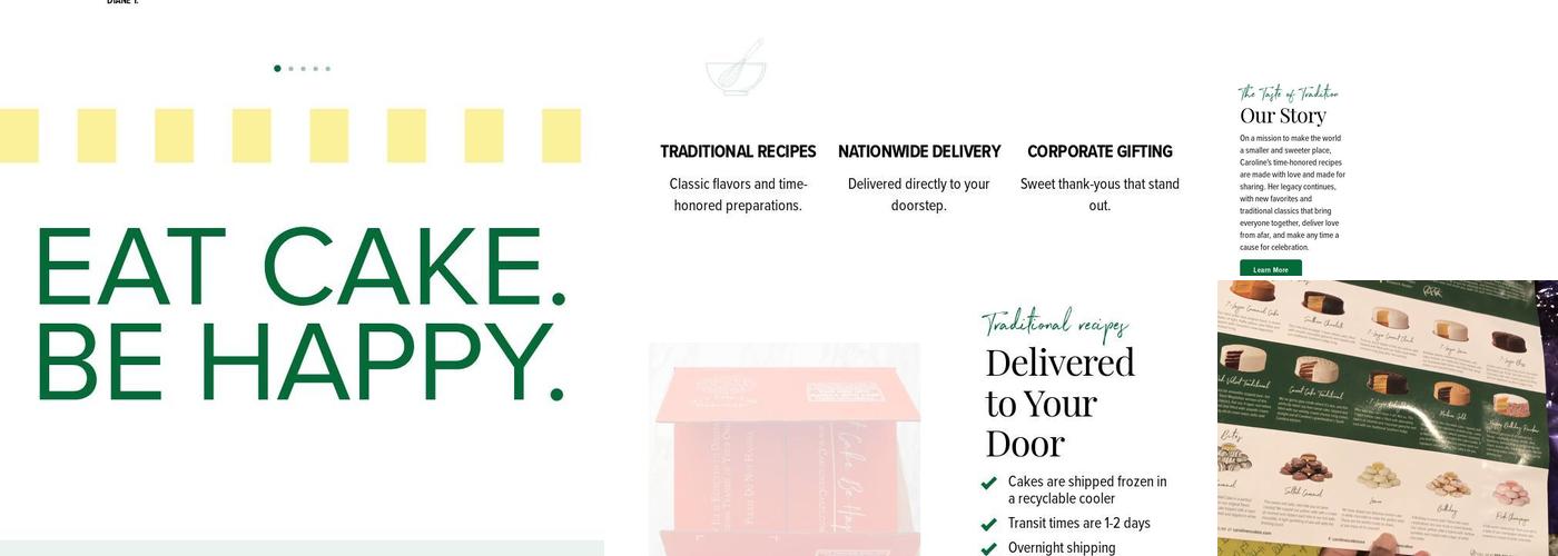 Caroline's Cakes Menu